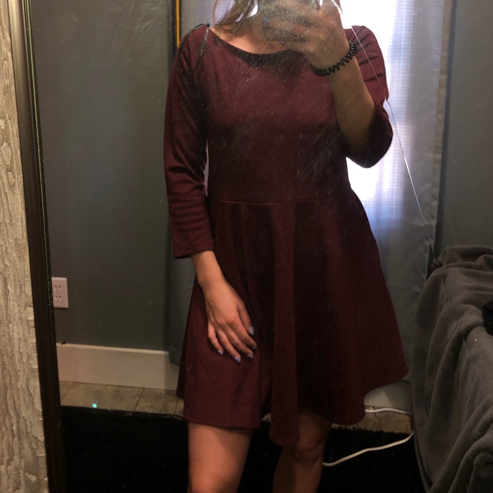 Red long sleeve dress